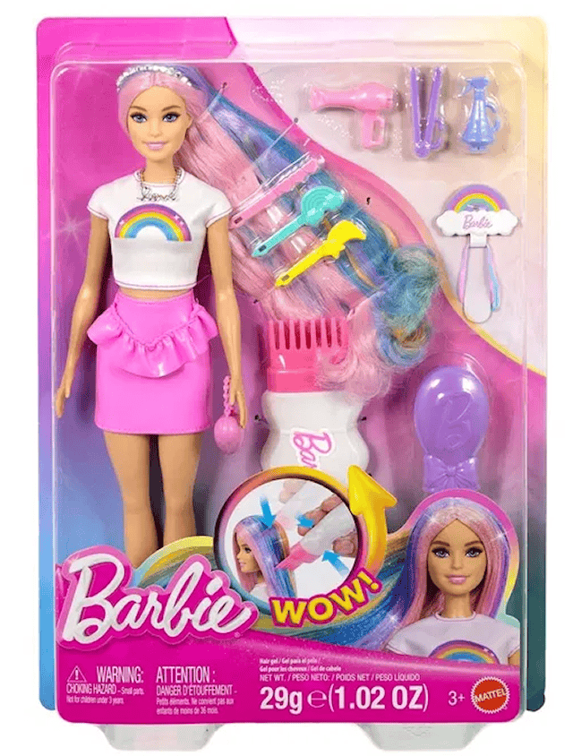 Produktbild 6 för Rainbow Sparkle Hair Modedocka Barbie