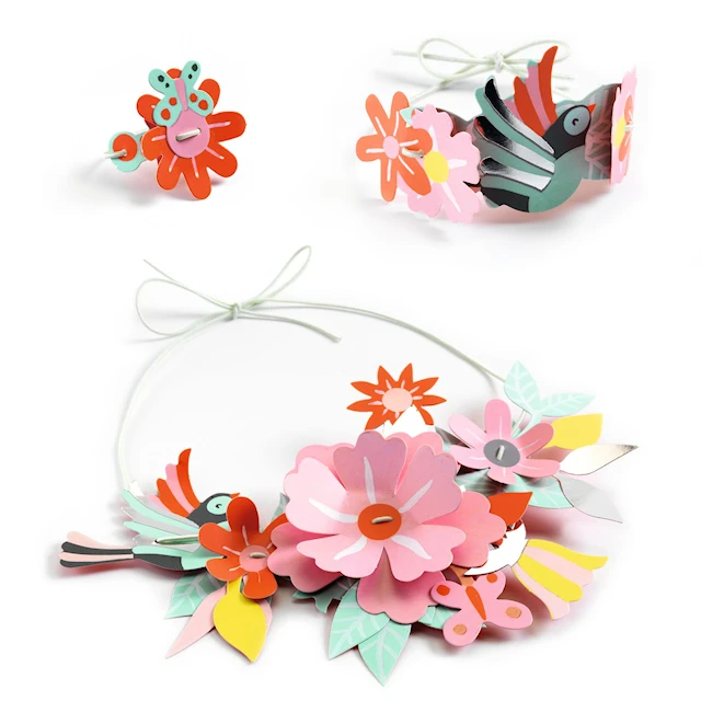DIY-Kit Smycken av Pappersblommor Djeco