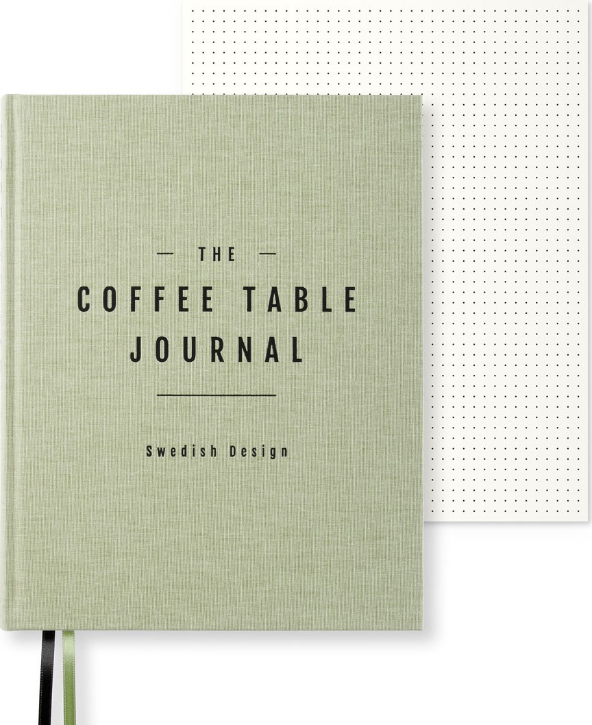 Coffe Table Journal Clean 25,5 x 20 cm Green Leaf 256 sidor Paperstyle