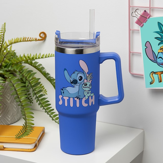 Tuotekuva 3 - Stitch Sininen 900 ml Eristetty Muki Pillillä Paladone