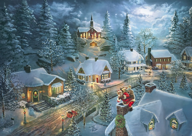 Produktbilde 2 for Santas Silent Night Christmas Puslespill 1000 Brikker Schmidt