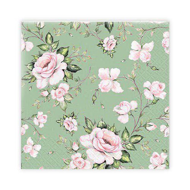 Produktbilde 1 for Kaffserviett Rosa roser 20-pack Gullers