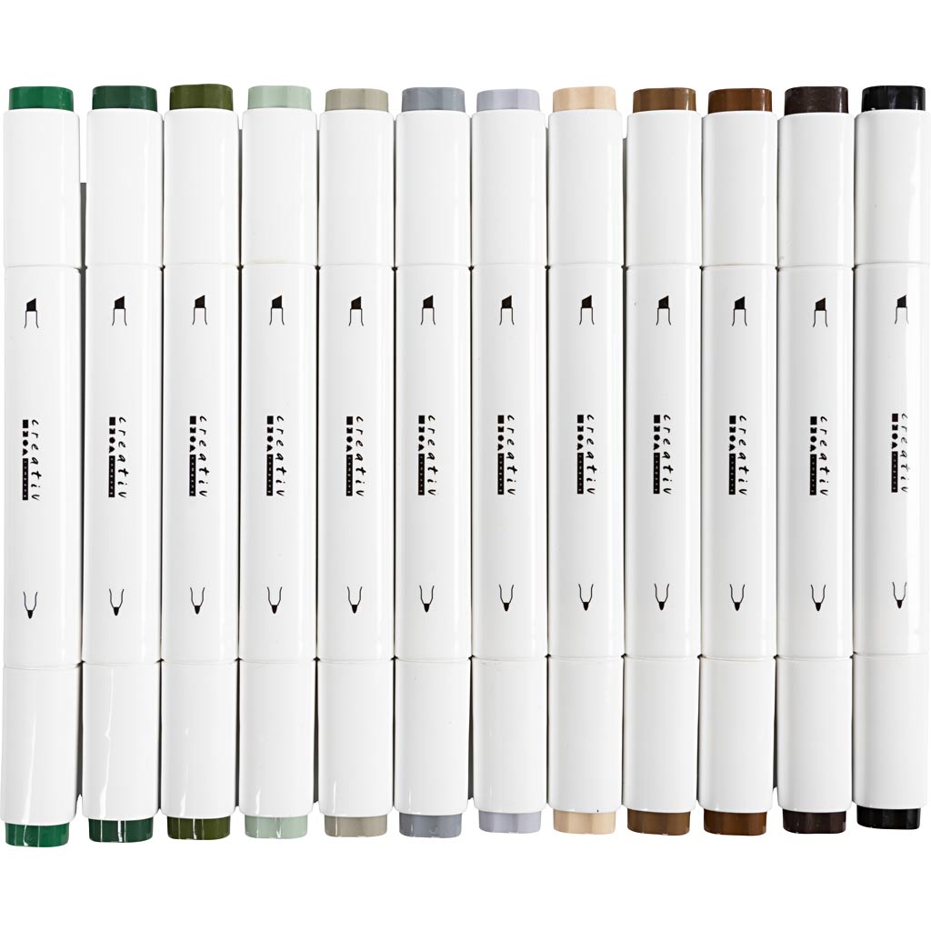 Markers Illustration Naturliga färger 12-pack Creativ Company