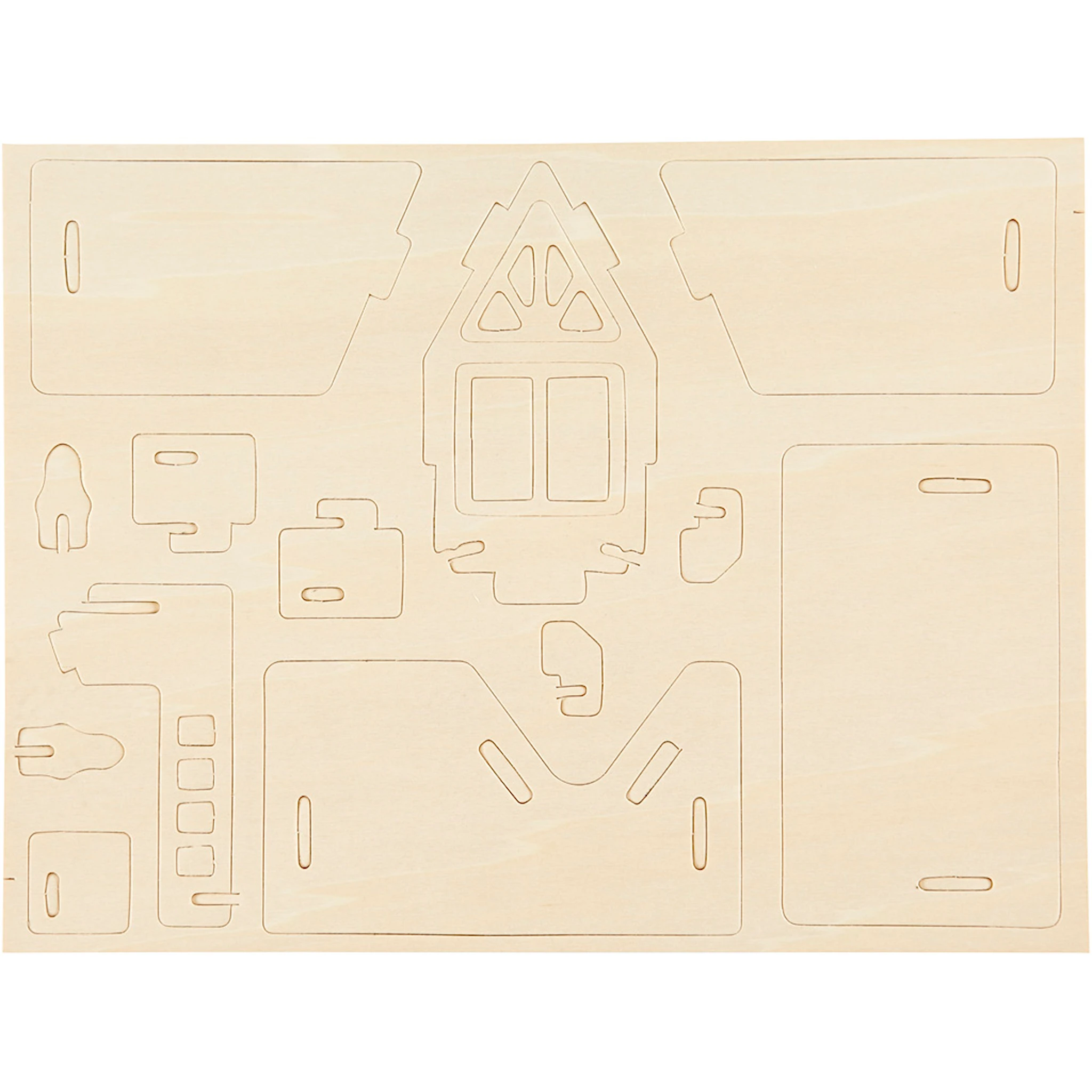 Tuotekuva ille 3D-Palapeli, talo parvekkeineen, koko 15,8x17,5x19,5, 1 kpl