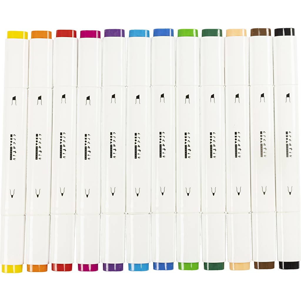 Markers Tusch Dubbelspets 12-pack Creativ Company