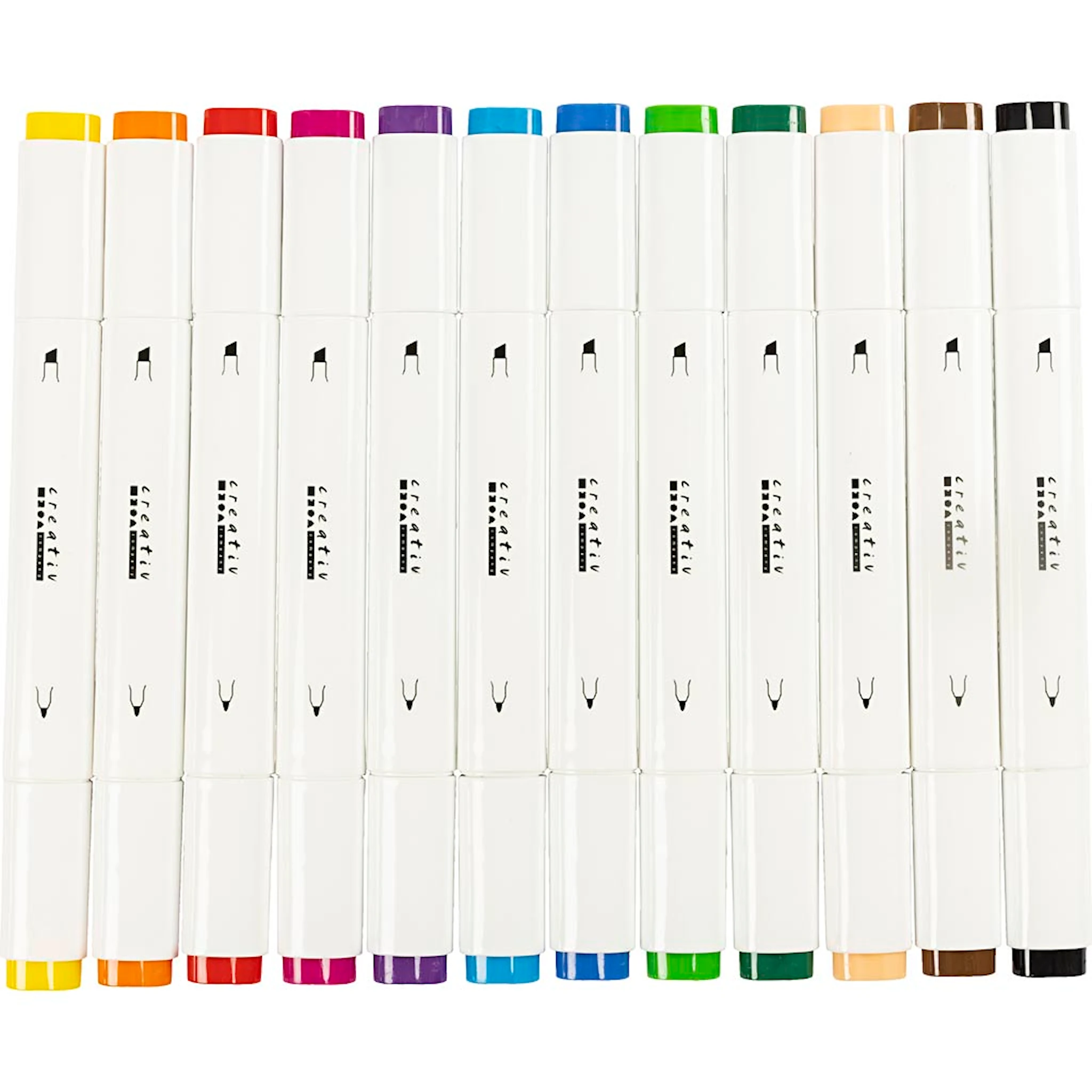 Produktbilde for Tegnetusj, strek 1+8 mm, standardfarger, 12 stk./ 1 pk.
