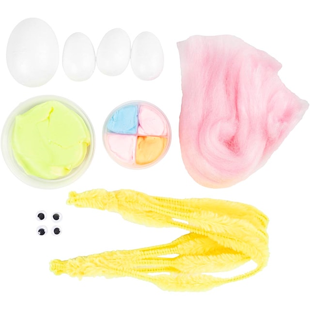Produktbilde 4 for Mini DIY Kit Modellering, Påskefamilie, lys blå, orange, pastellpink, lys gul, 1 pk.