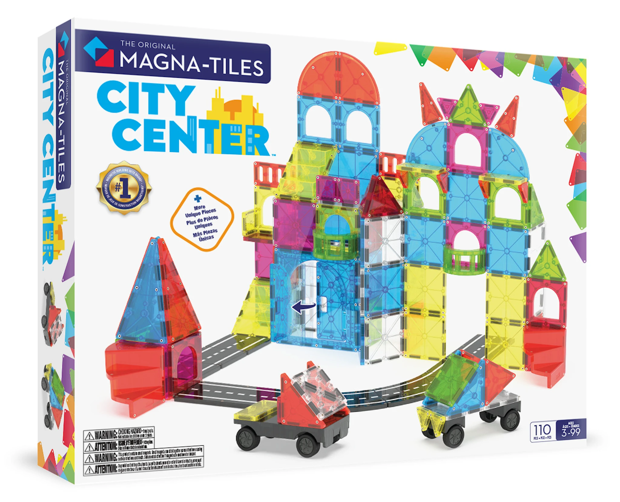 Produktbilde for Magna-Tiles Magnetiske Byggeklosser i Sentrum, 110 Brikker