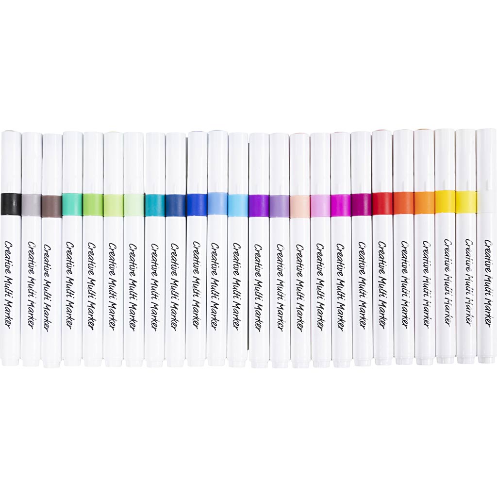 Creative Multi Marker -Tussi, paksuus 4 mm, värilajitelma, 24 kpl/ 1 pkt