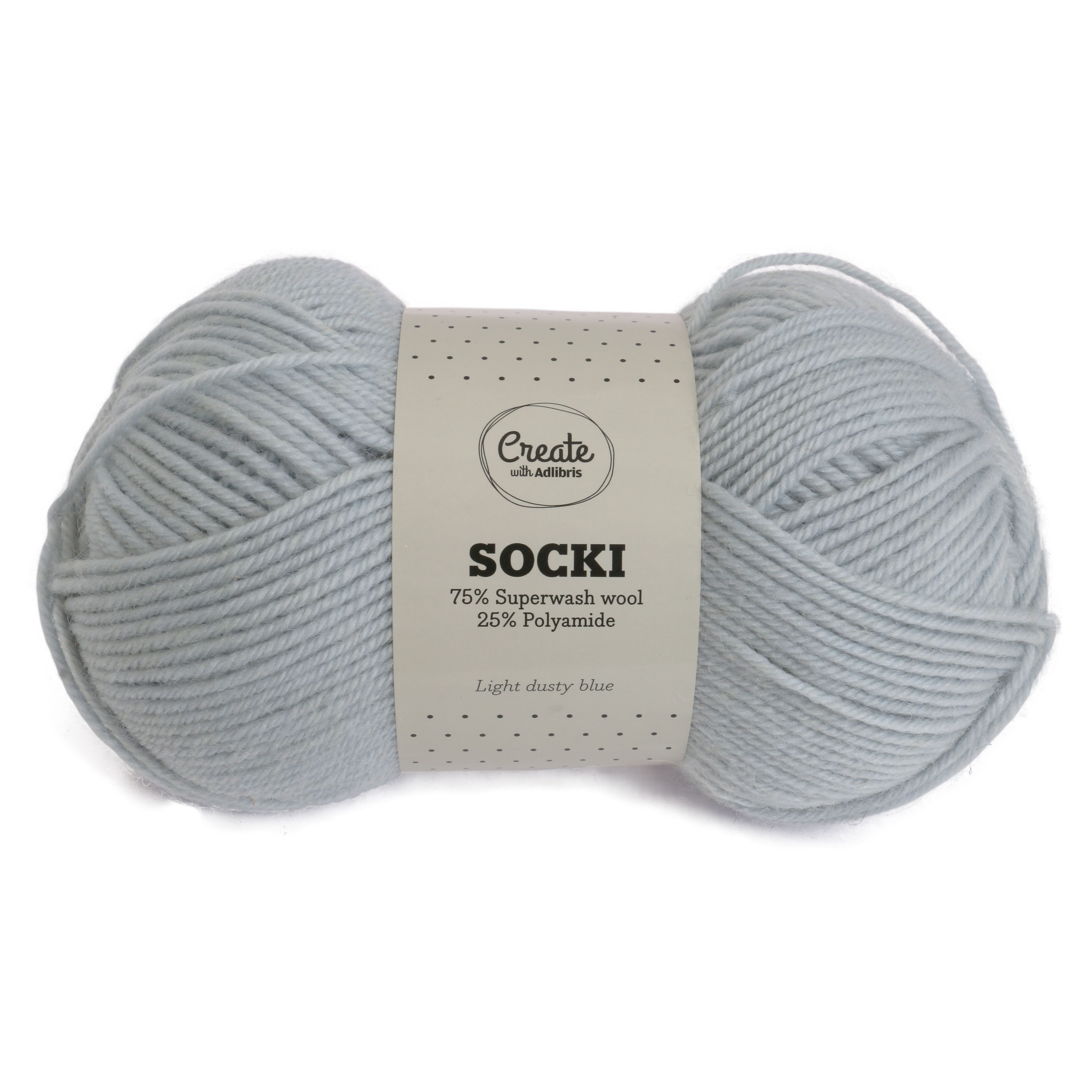 Socki Lanka Yksivärinen Villasekoitus 100 g Light Dusty Blue A145 Adlibris