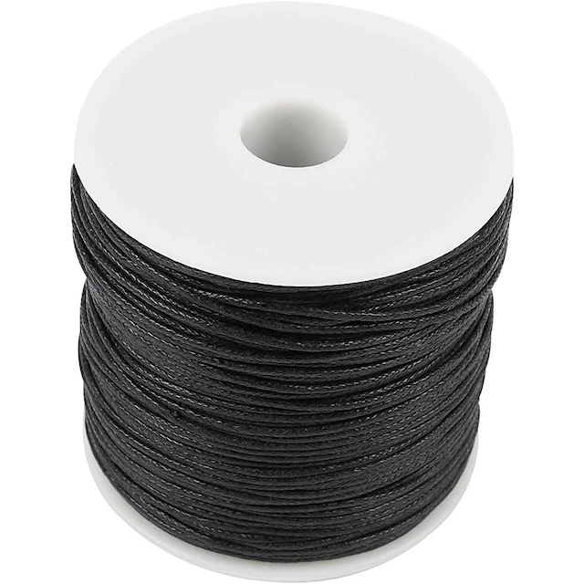 Bomullssnöre 1 mm x 100 m Svart