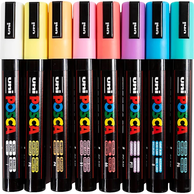 Posca Marker , nr. PC-5M, spets 2,5 mm, Medium, 8 st./ 1 st.