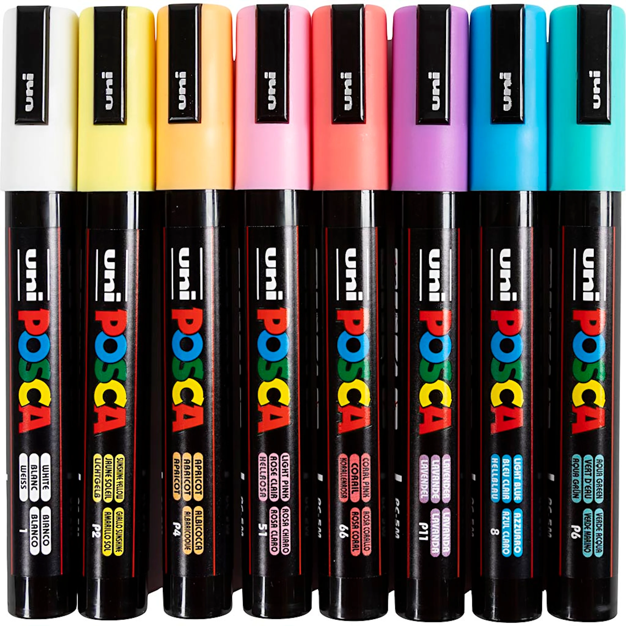 Tuotekuva ille Posca Marker, nro PC-5M, paksuus 2,5 mm, medium, 8 kpl/ 1 kpl