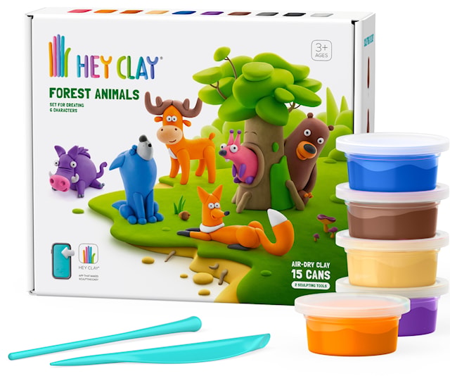 Produktbild 1 för Modellera Skogens Djur 15-pack lufttorkande Hey Clay