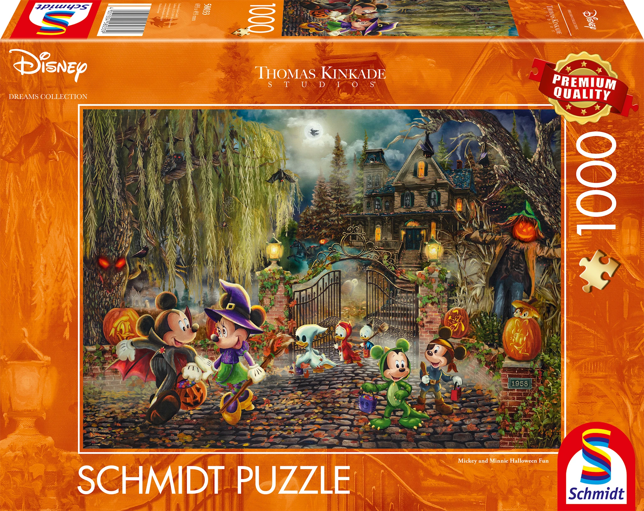 Produktbild för Disney Mickey & Minnie Halloween Fun Pussel 1000 bitar, Schmidt