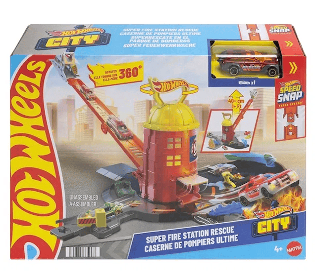 Produktbilde 1 for City Super brannstasjon Brannstasjon Lekesett Hot Wheels