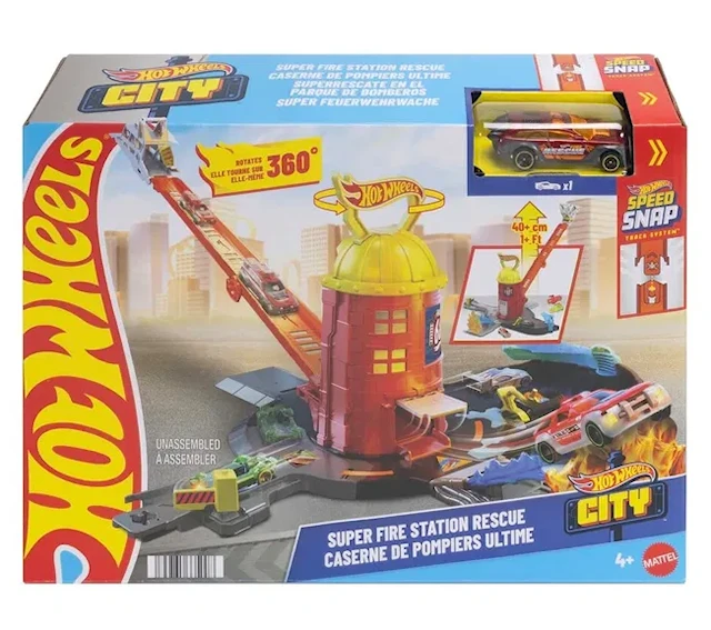 City Super Fire Station Brandstation Lekset Hot Wheels