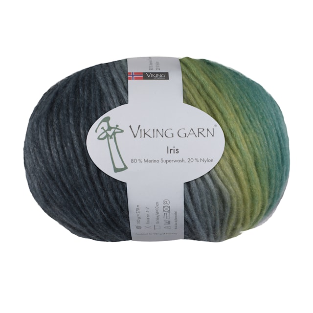 Viking Iris 100 g Moni harmaa/vihreä 431 Viking Garn