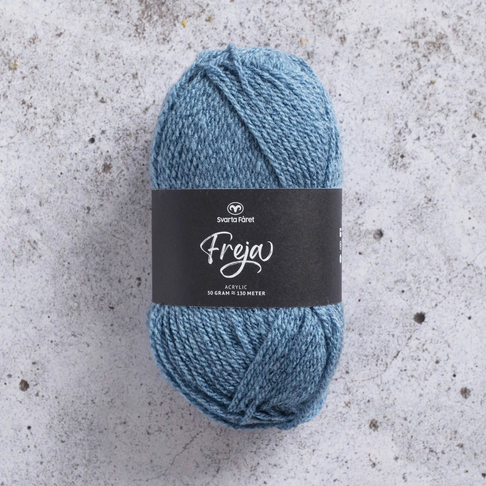 Produktbild för Freja Garn Akryl 50 g jeansmelange 76 Svarta Fåret