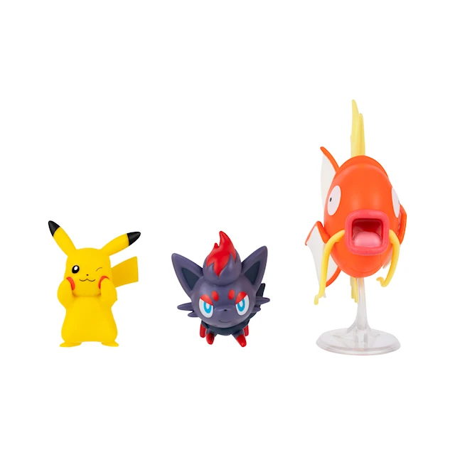 Pikachu/Magikarp/Zorua 3-pack Figuurit Pokemon