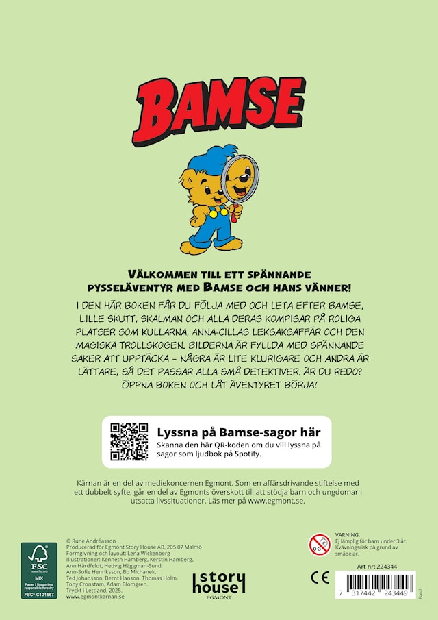 Produktbild 3 för Pysselbok Bamse "Leta och hitta"  Kärnan