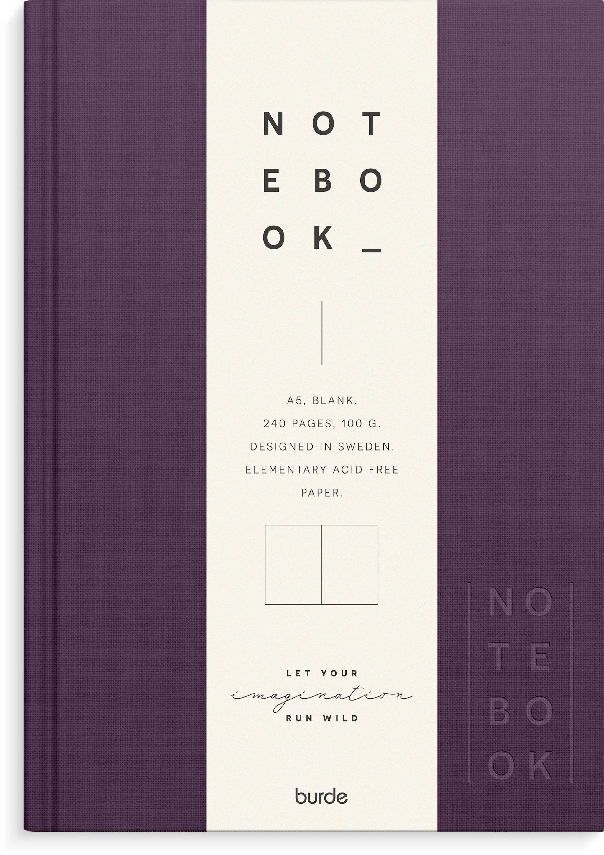 Tuotekuva ille Notebook Textile Plum Blank A5 Burde