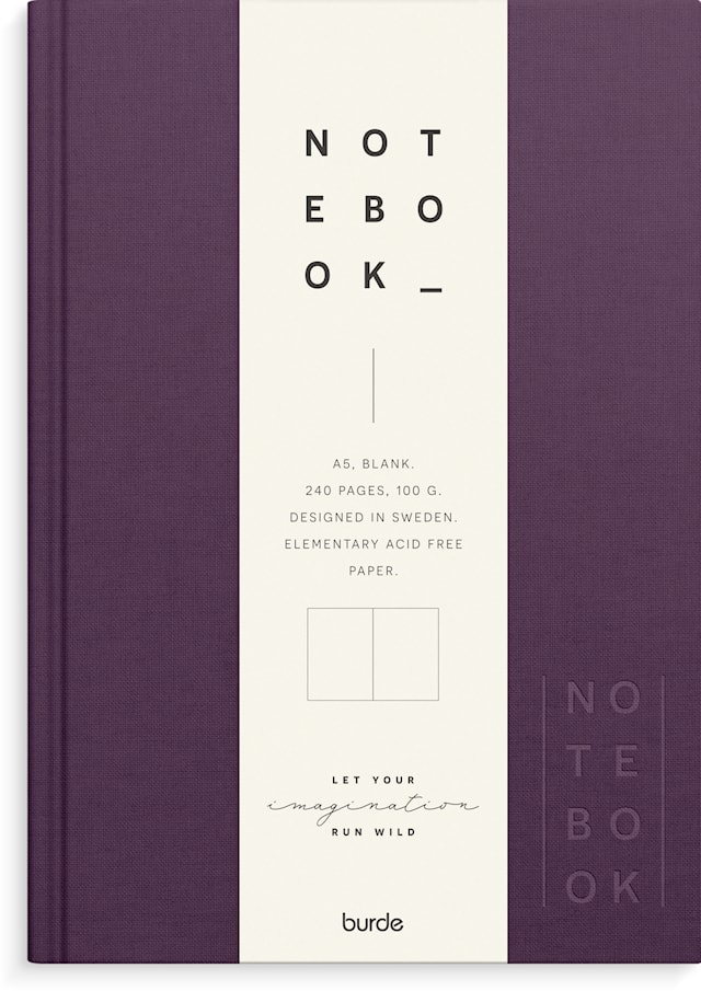 Produktbild 1 för Notebook Textile Plum Blank A5 Burde
