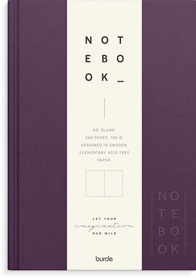 Notebook Textile Plum Blank A5 Burde