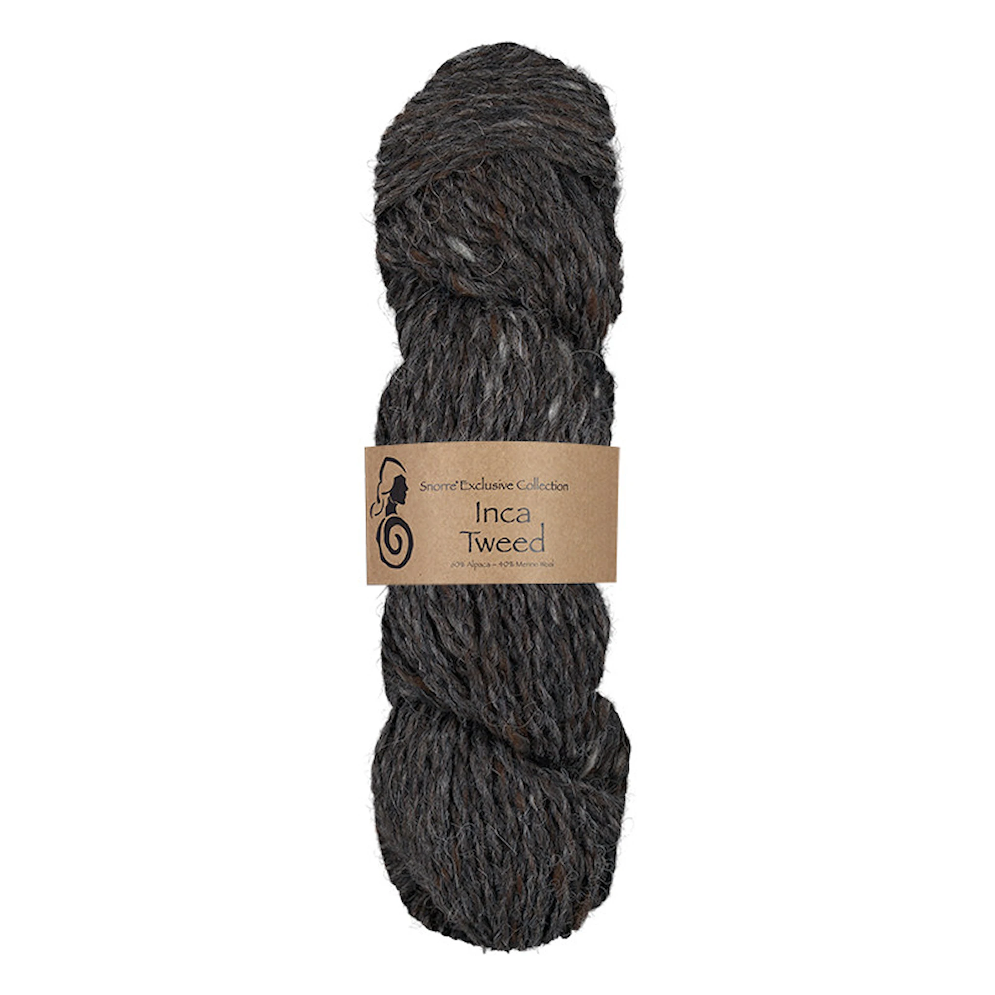Tuotekuva ille Inca Tweed alpakka, villa 50 g Tummanharmaa 117, Viking Snorre