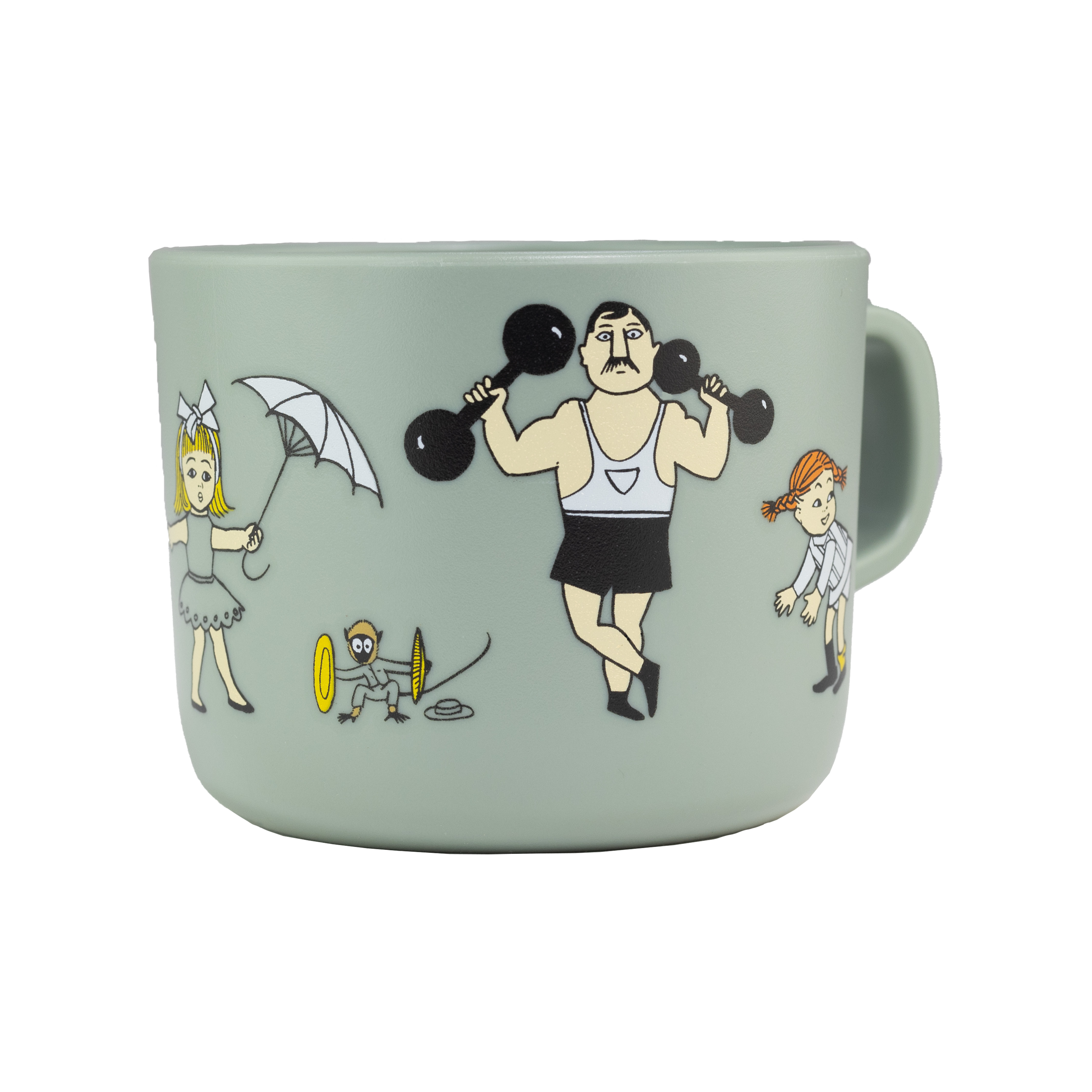 Pippi Cirkus Mugg med Handtag Grön Rätt Start