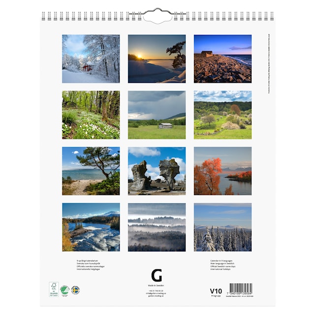 Produktbild 3 för Väggkalender Swedish Nature 2026