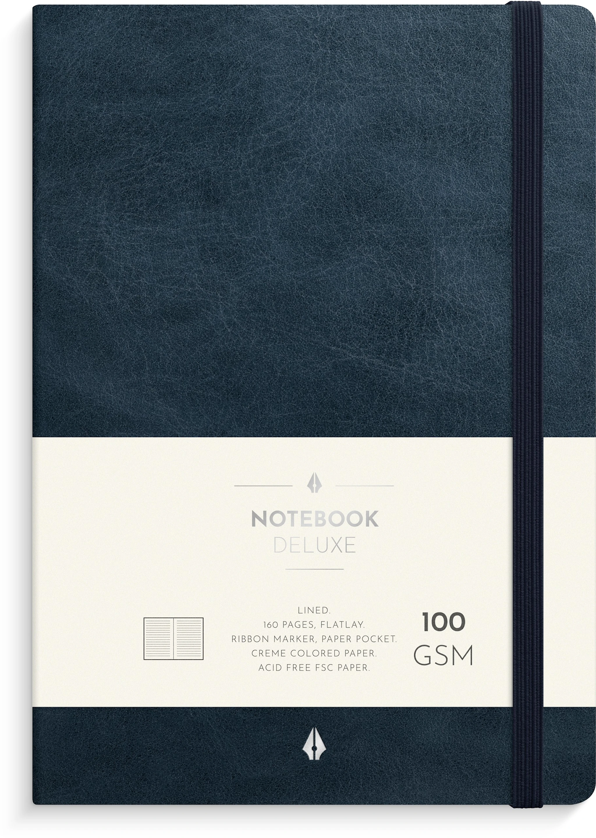 Produktbild för Anteckningsbok A5 Blue Deluxe, Linjerad, Burde