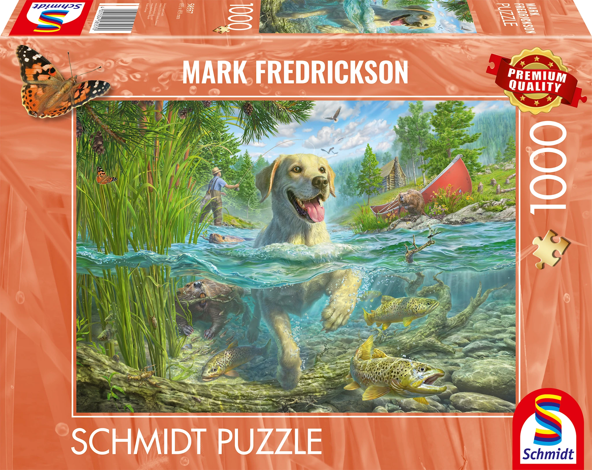 Produktbilde for Puslespill Yellow Labrador goes fishing 1000 brikker, Schmidt
