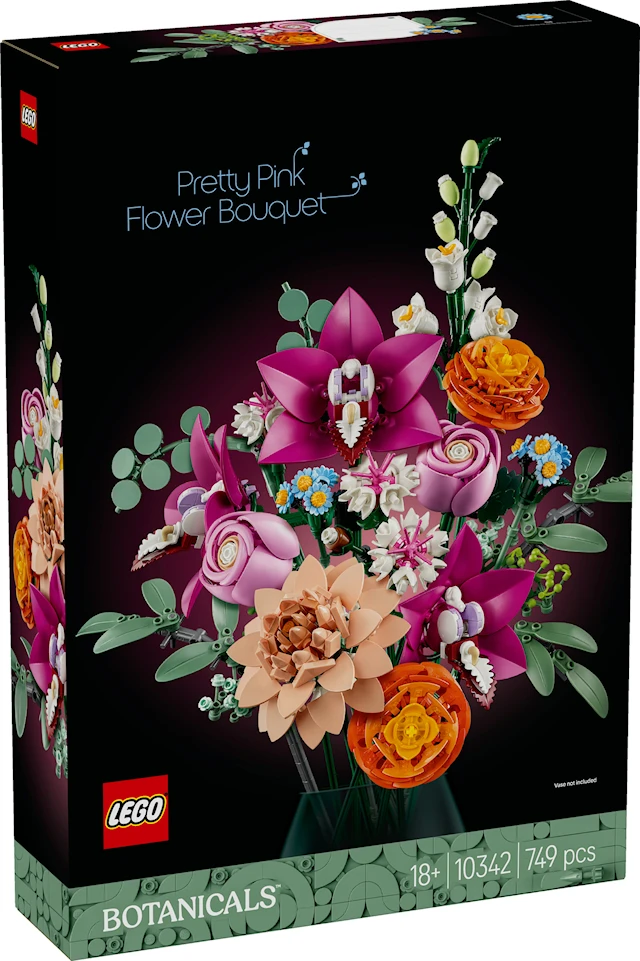 Kaunis vaaleanpunainen kukkakimppu LEGO® Botanicals (10342)