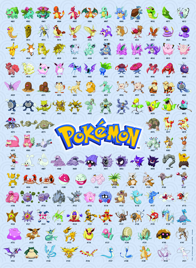 Produktbilde 3 for Pokémon – The First 151! Puslespill 500 brikker, Ravensburger