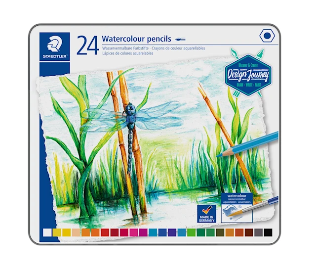 Staedtler Design Journey Akvarellikynät metallikotelossa, 24 kpl