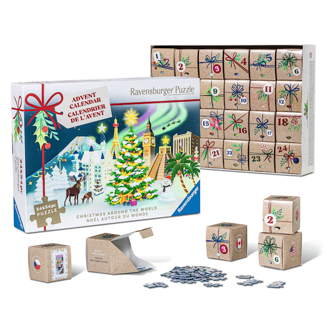 Produktbild 3 för Pusselkalender 24x54 Bitar Ravenburger 2025