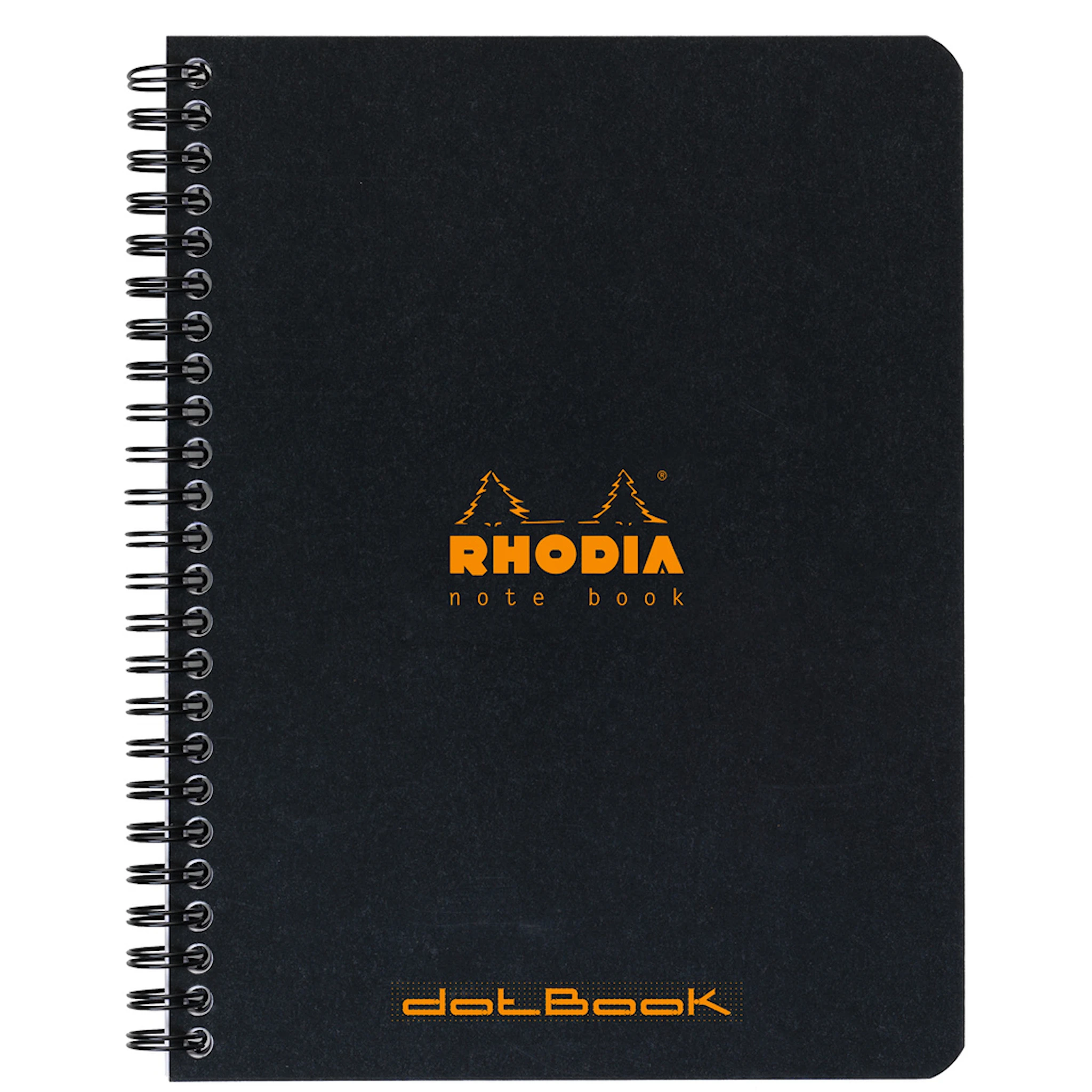 Produktbild för Spiralblock Svart A5+ Prickat Rhodia