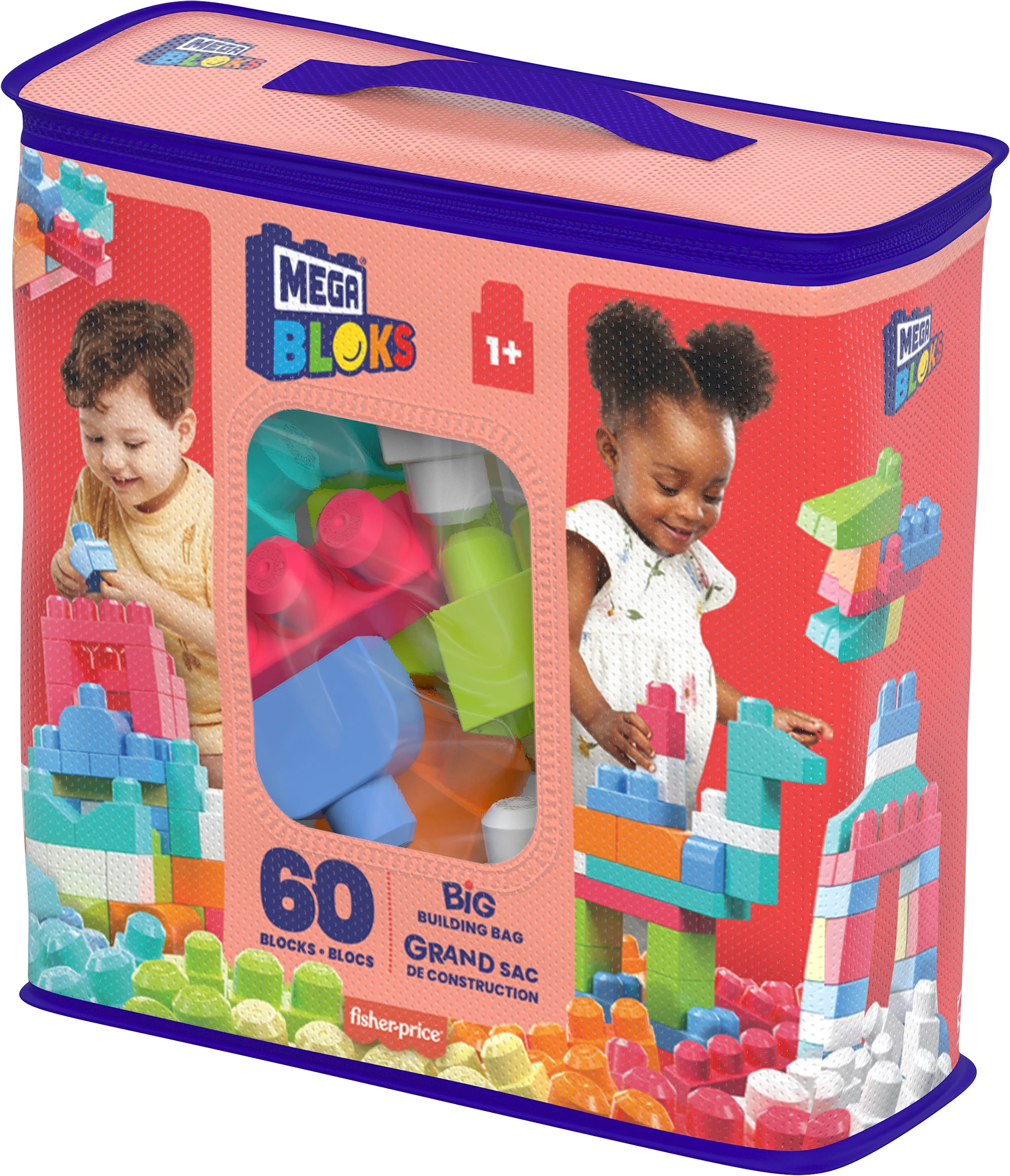Produktbilde for Mega Bloks Byggeklosser 60 stk Rosa Veske