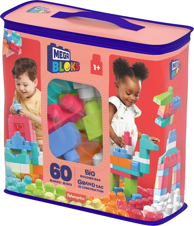 Mega Bloks Byggklossar 60 Stycken Rosa Väska