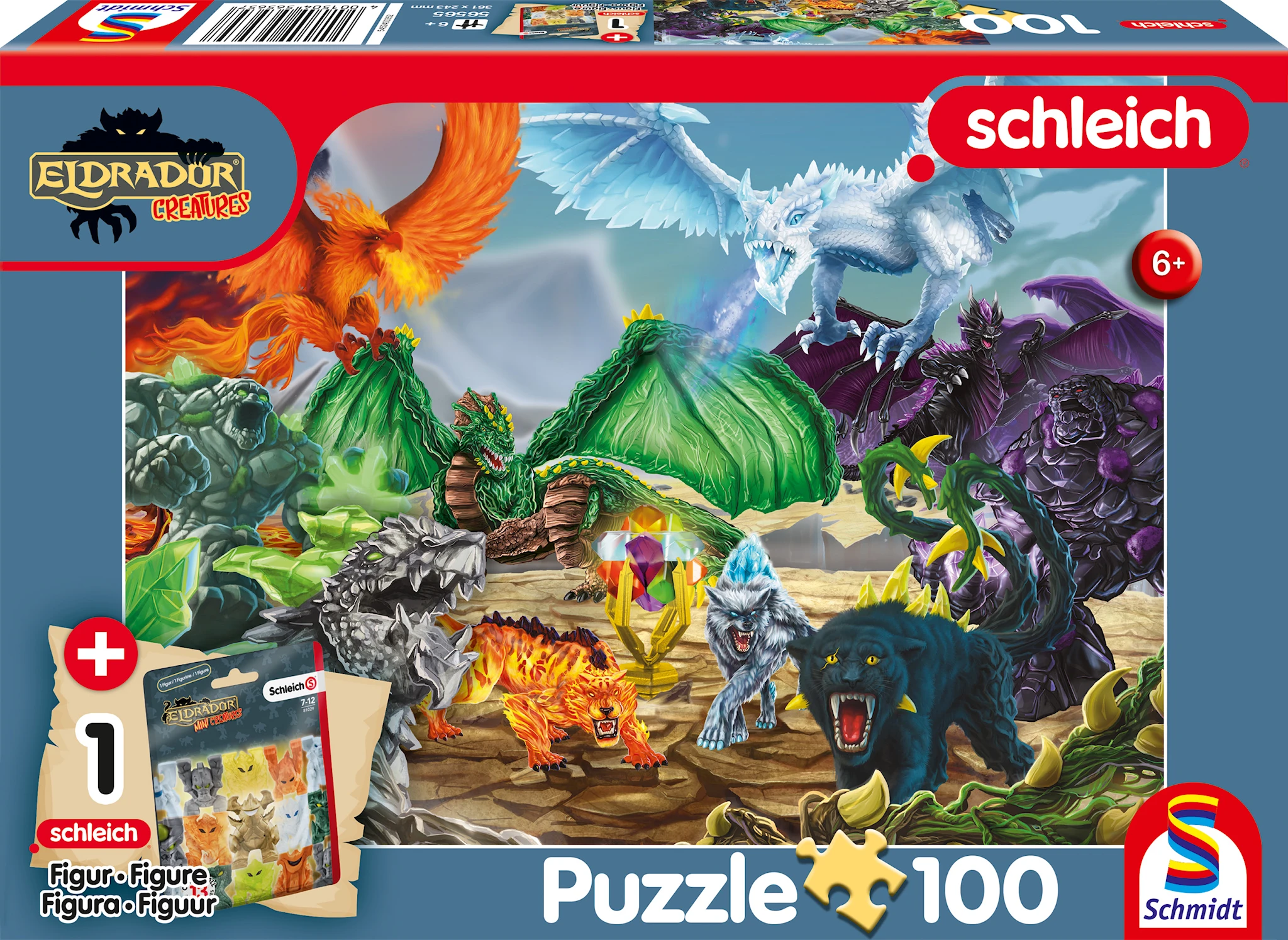 Produktbilde for Puslespill slaget om den superkrystallen med Schleich mini figur 100 brikker Schmidt