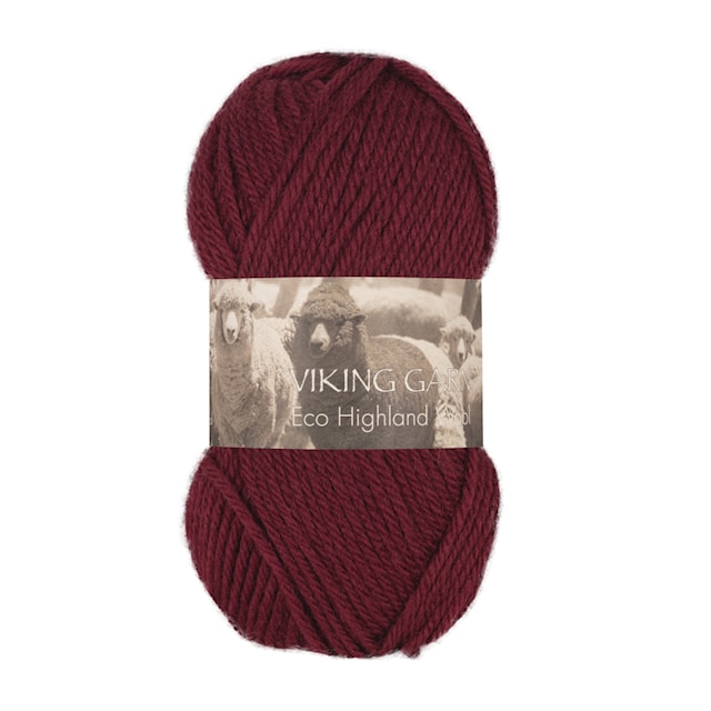 Highland Eco Wool 50 g Dark Burgundy 258 Viking Garn