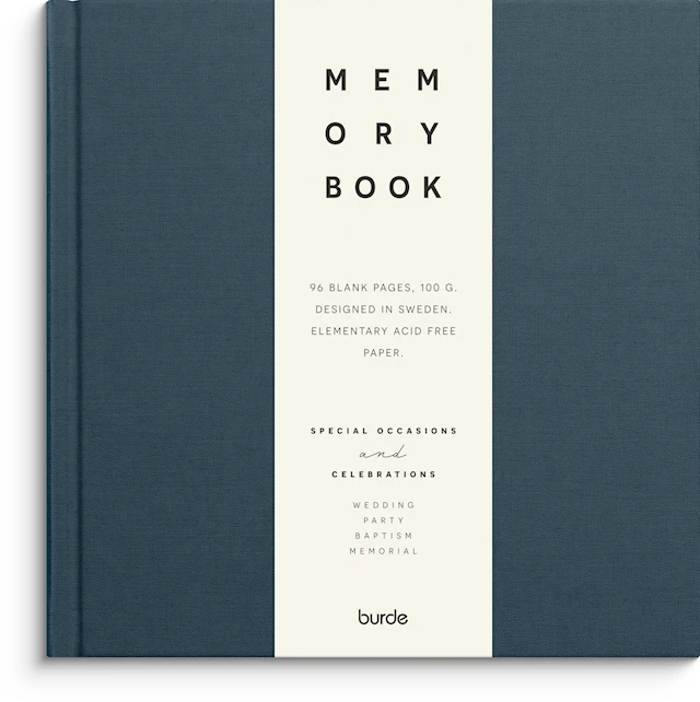 Memory Book Textile Unlined Dark Blue Burde