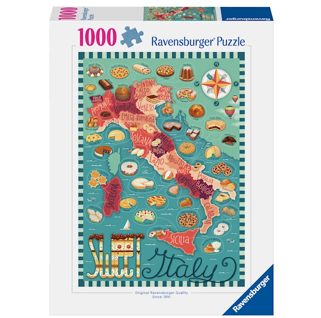 Map of Italy - Sweet Palapelit 1000 palaa, Ravensburger