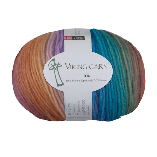 Viking Iris 100 g Moni ruskea/sininen 449 Viking Garn
