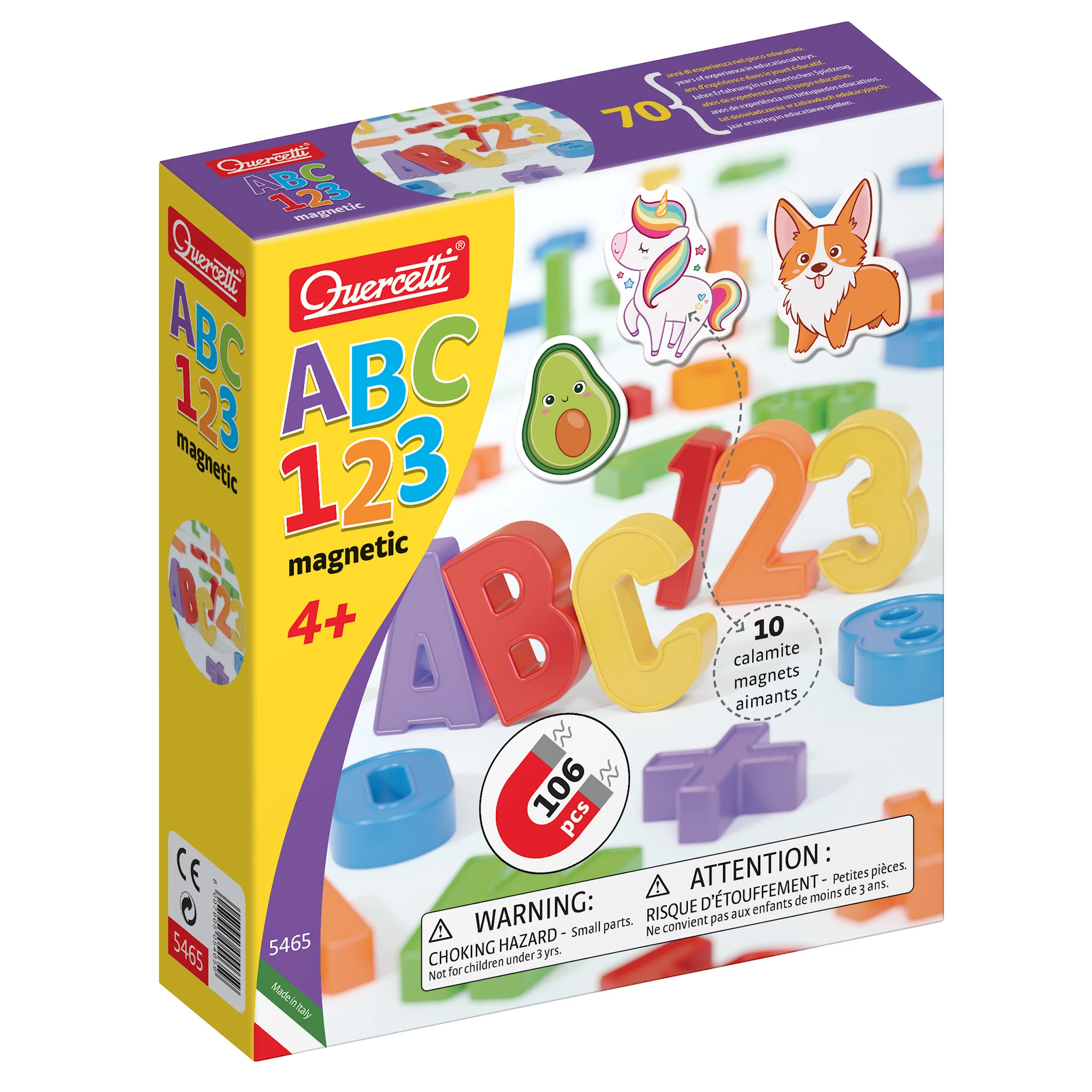 Produktbilde for Magnetiske bokstaver og magnetiske tall 106 stykker, Quercetti