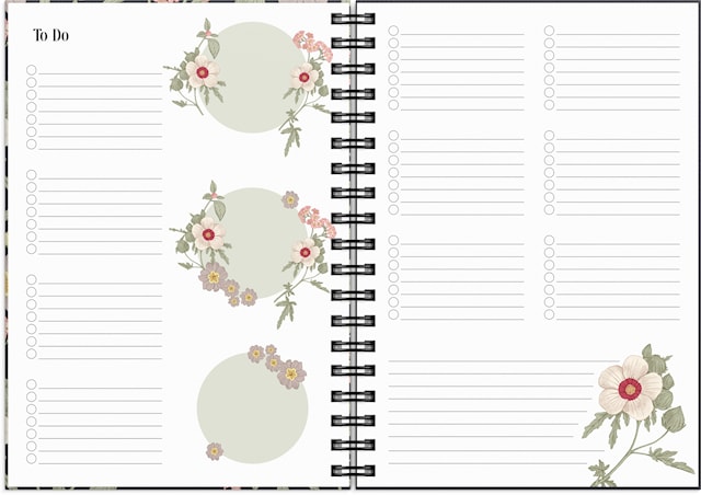 Produktbilde 6 for Ukekalender Life Planner 2026 A6 Floral Burde