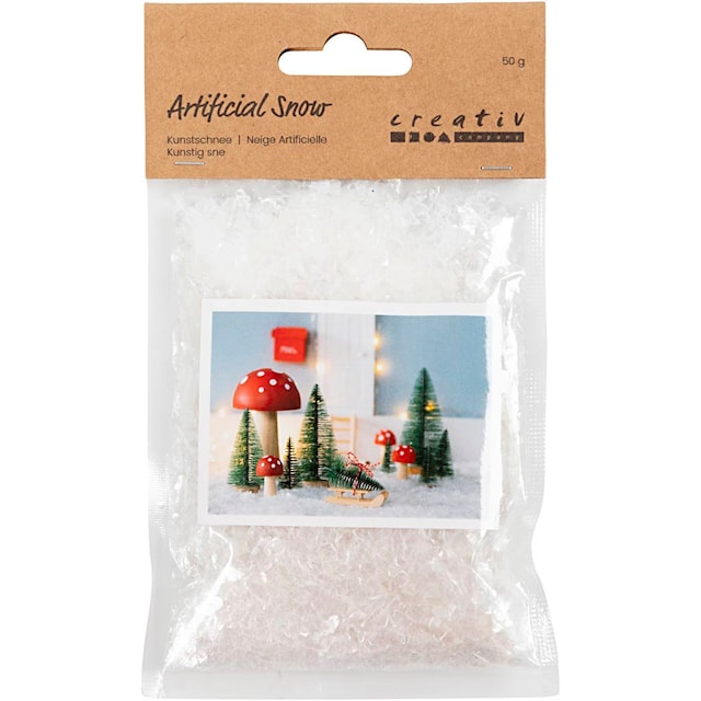 Produktbilde 2 for Kunstsnø, hvit glitter, 50 g/ 1 pose