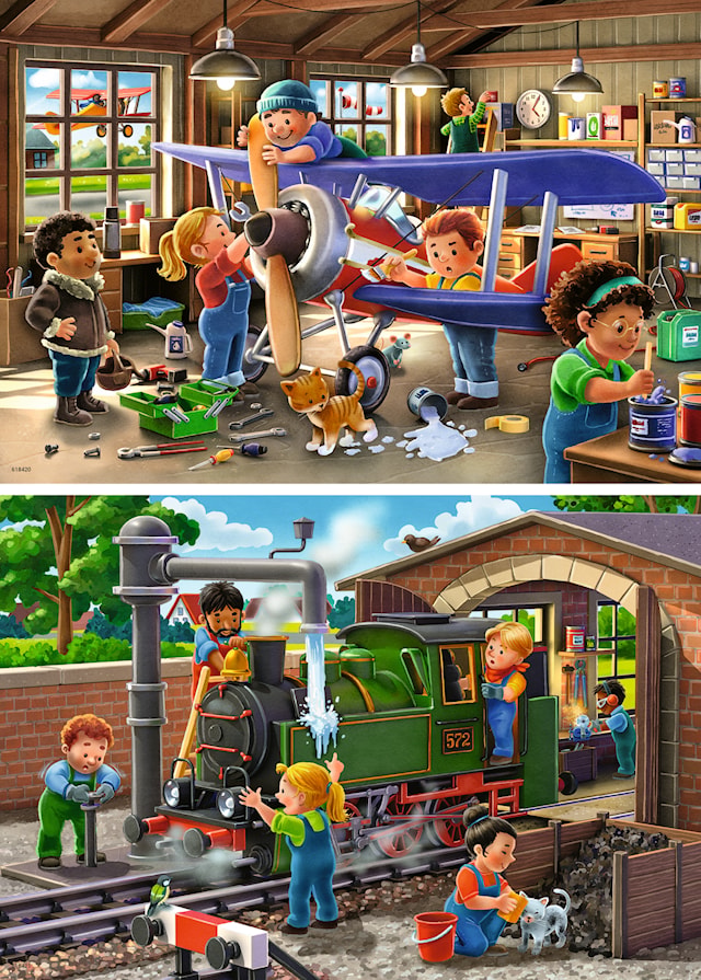Tuotekuva 2 - Airplane & Train ?Repairs 2x24 palaa, Ravensburger