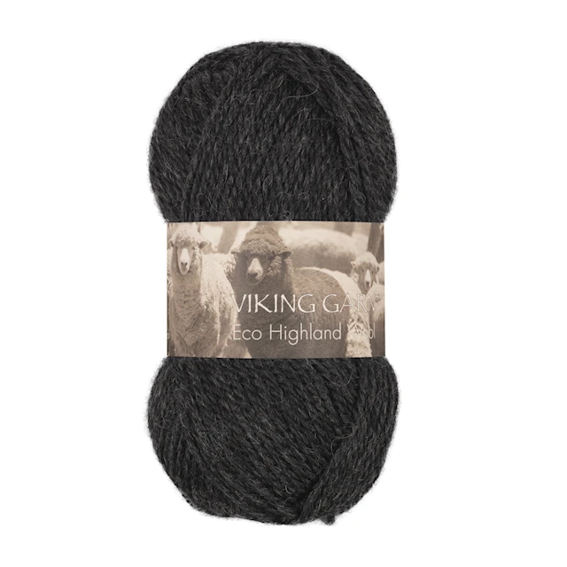 Eco Highland Wool Garn 50 g Koksgrå 217 Viking Garn